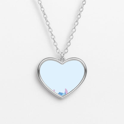 Vampire Alien Blue Halloween Heart Necklace