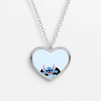 Vampire Alien Blue Halloween Necklace