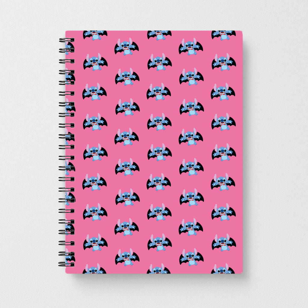 Vampire Alien Blue Pattern Halloween Notebook