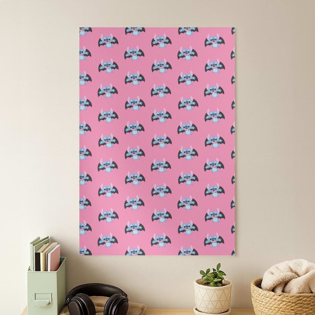 Vampire Alien Blue Pattern Halloween Poster