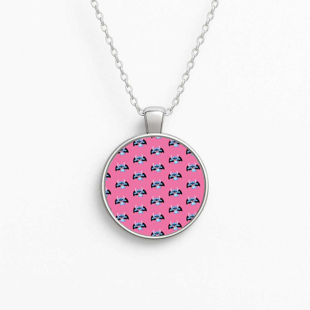 Vampire Alien Blue Pattern Halloween Necklace