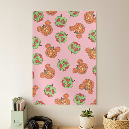Pumpkin Mouse And Poison Apple Pattern Poster