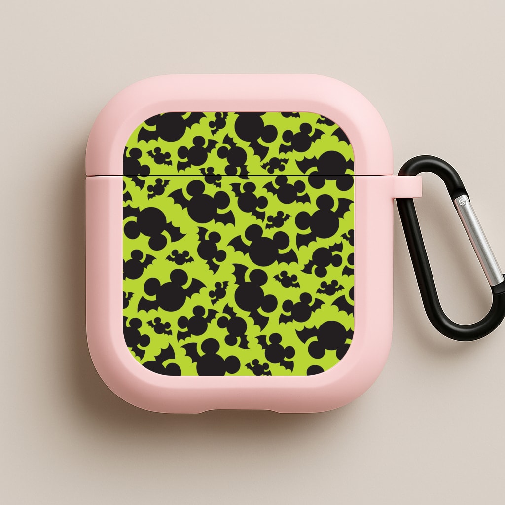 Mouse Bats Pattern Pink AirPods Case