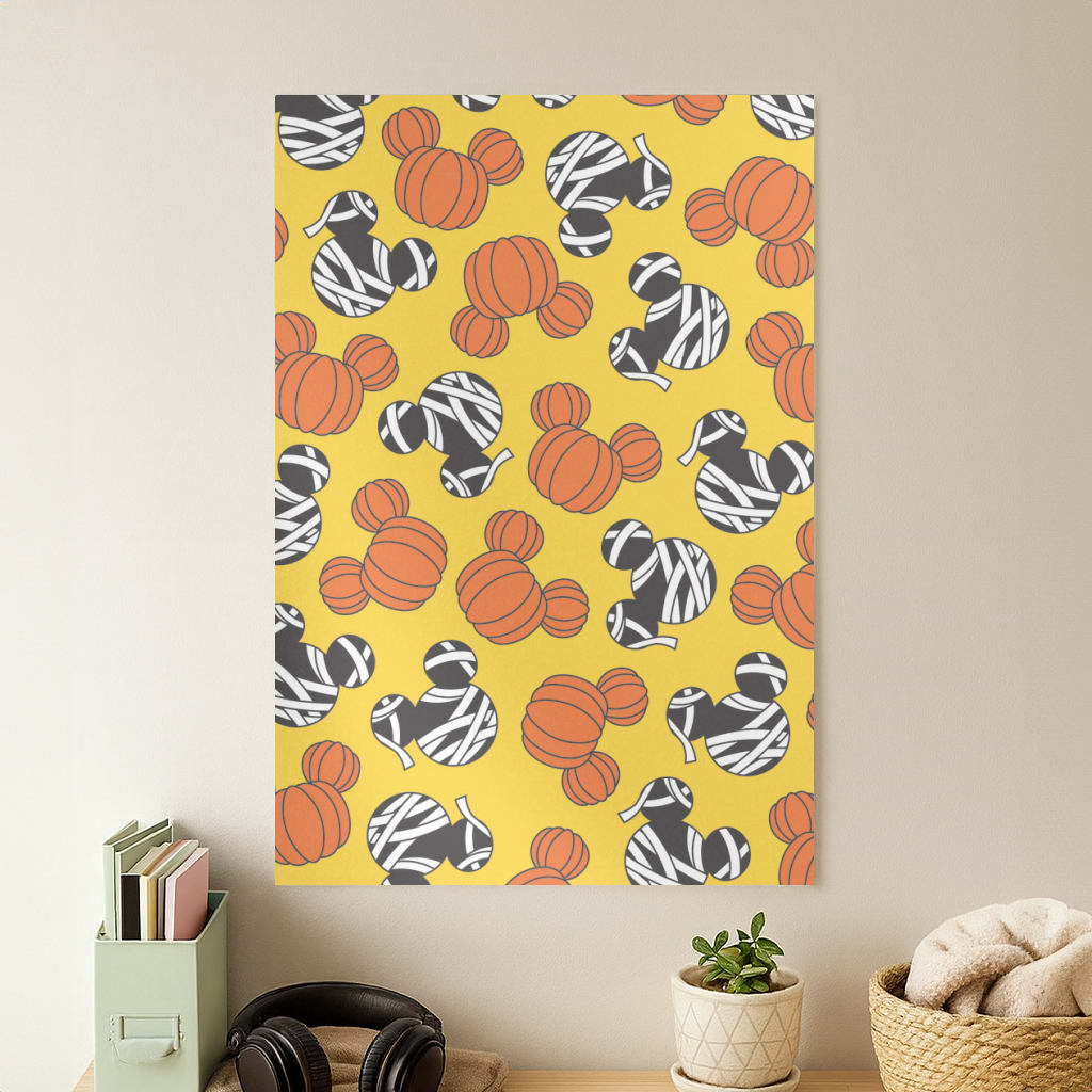 Pumpkin And Mummy Mouse Pattern Poster