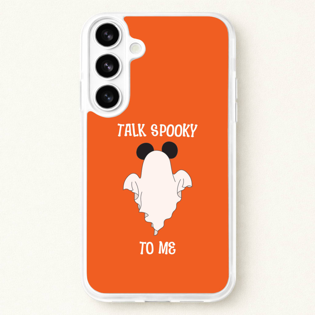 Talk Spooky To Me Mouse Ghost Phone Case for Galaxy S26 Plus