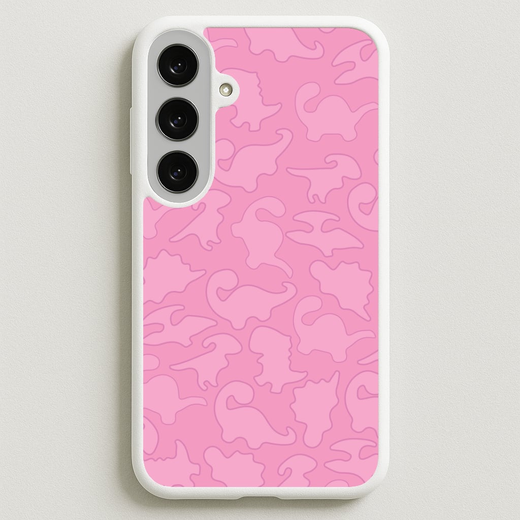 Pink Pattern - Dinosaurs Phone Case for Galaxy S25FE