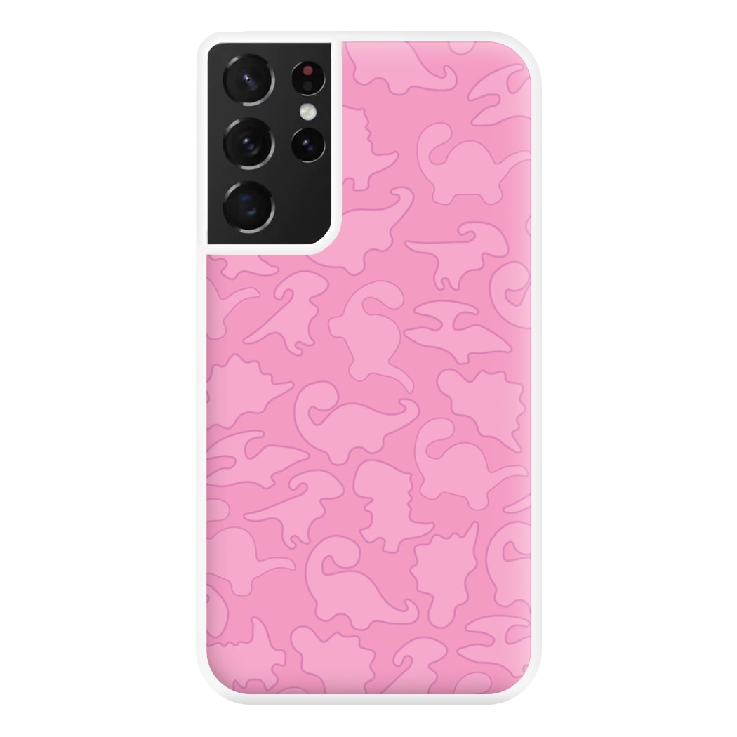 Pink Pattern - Dinosaurs Phone Case for Galaxy S21 Ultra