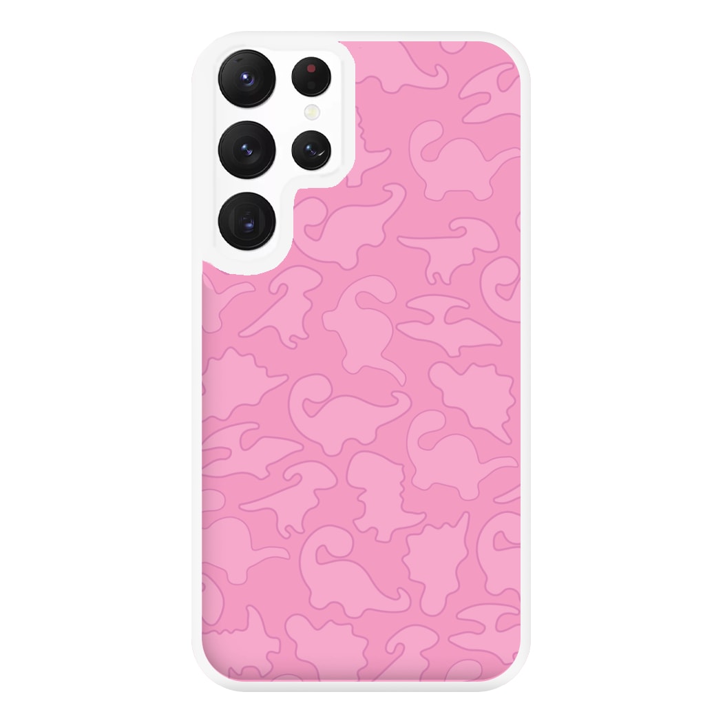 Pink Pattern - Dinosaurs Phone Case for Galaxy S22 Ultra