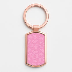 Pink Pattern - Dinosaurs Rose Gold Keyring