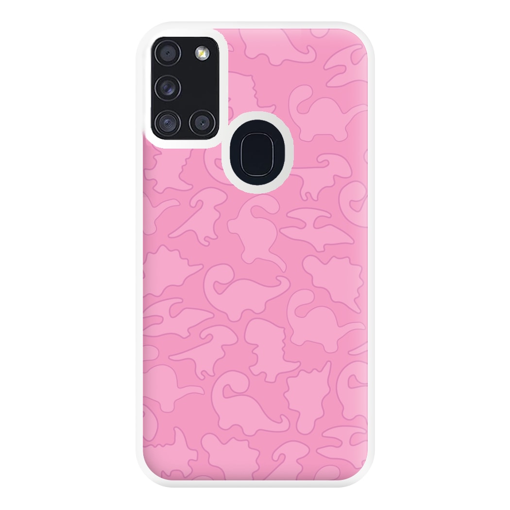 Pink Pattern - Dinosaurs Phone Case for Galaxy A21s