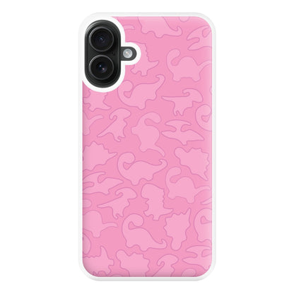 Pink Pattern - Dinosaurs Phone Case for iPhone 16 Plus