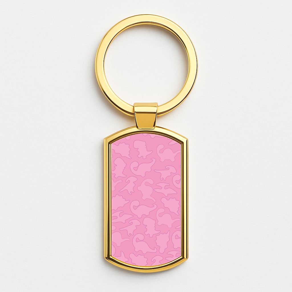 Pink Pattern - Dinosaurs Luxury Keyring