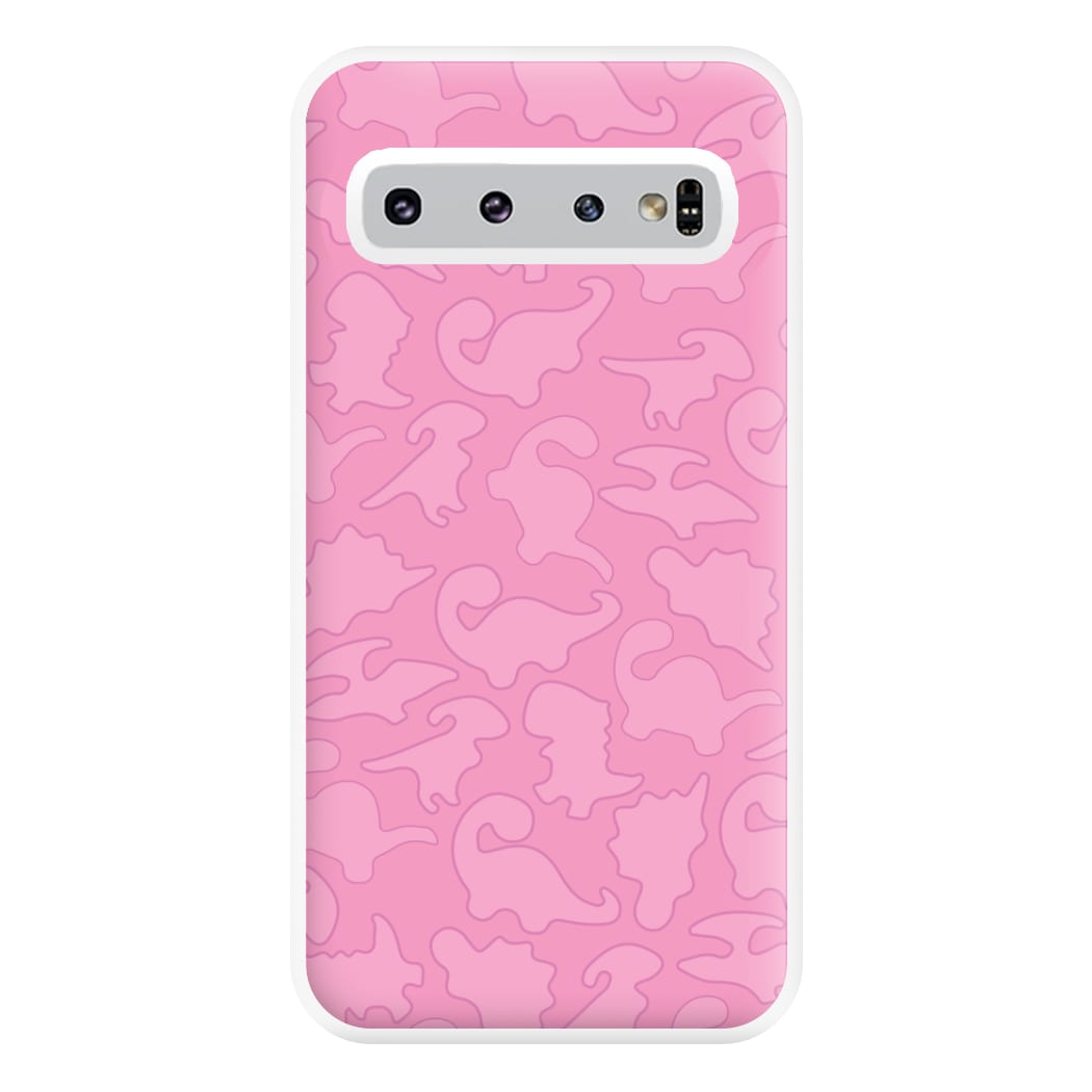 Pink Pattern - Dinosaurs Phone Case for Galaxy S10 Plus