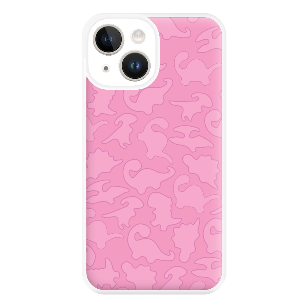 Pink Pattern - Dinosaurs Phone Case for iPhone 14