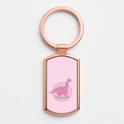 Cutiesaurus - Dinosaurs Rose Gold Keyring