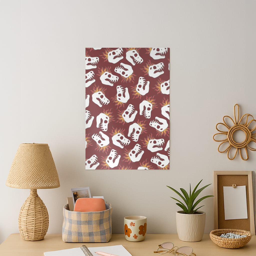 Bone Pattern - Dinosaurs Art Print