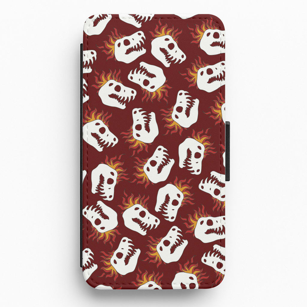 Bone Pattern - Dinosaurs Flip / Wallet Phone Case