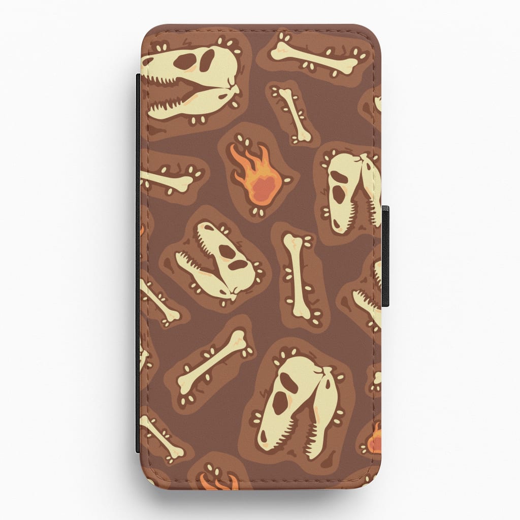 Bones And Skulls - Dinosaurs Flip / Wallet Phone Case