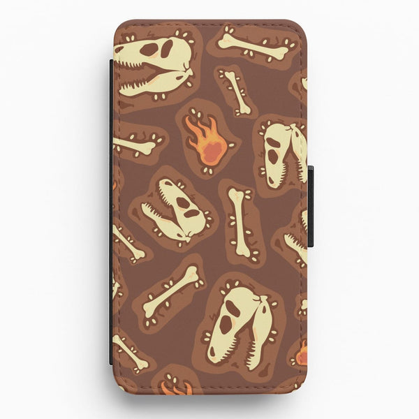 Bones And Skulls - Dinosaurs Flip / Wallet Phone Case