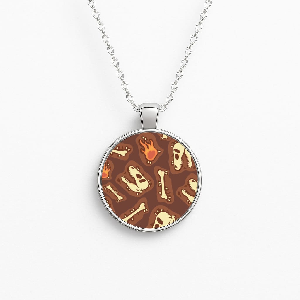 Bones And Skulls - Dinosaurs Circle Necklace