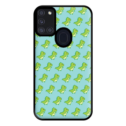 Green Dinosaurs Pattern - Dinosaurs Phone Case for Galaxy A21s