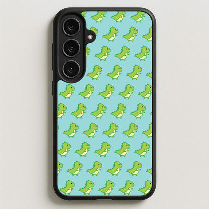 Green Dinosaurs Pattern - Dinosaurs Phone Case for Galaxy S25FE