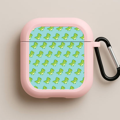 Green Dinosaurs Pattern - Dinosaurs Pink AirPods Case