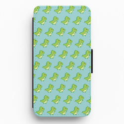 Green Dinosaurs Pattern - Dinosaurs Flip / Wallet Phone Case