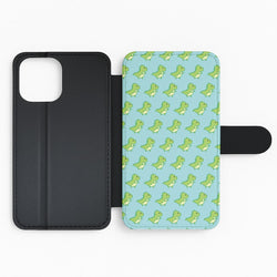Green Dinosaurs Pattern - Dinosaurs Flip Phone Case