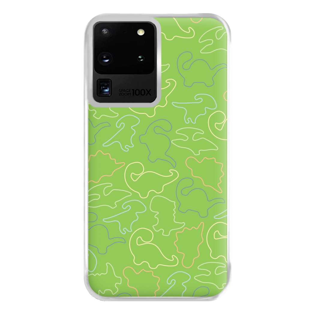 Outline Pattern - Dinosaurs Phone Case for Galaxy S20 Ultra