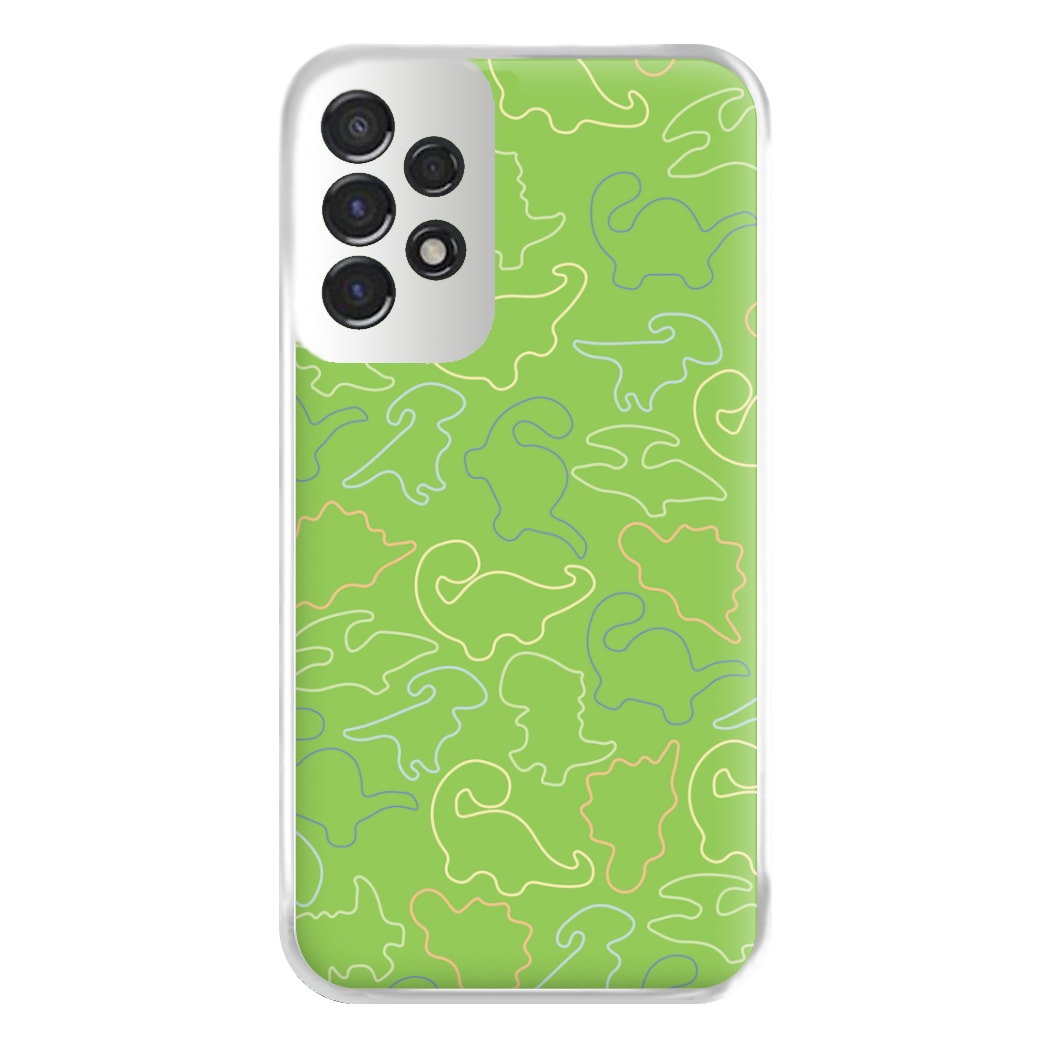 Outline Pattern - Dinosaurs Phone Case for Galaxy A53