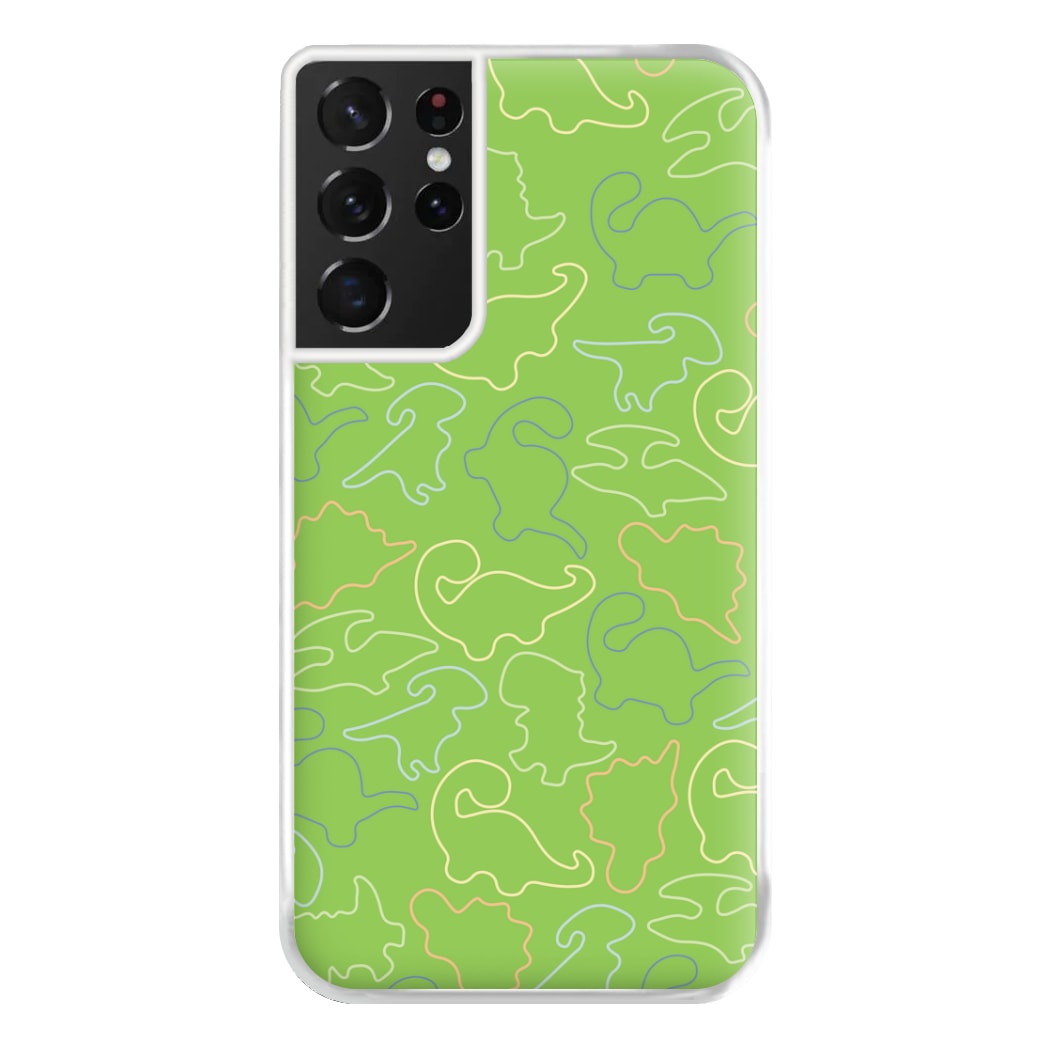 Outline Pattern - Dinosaurs Phone Case for Galaxy S21 Ultra