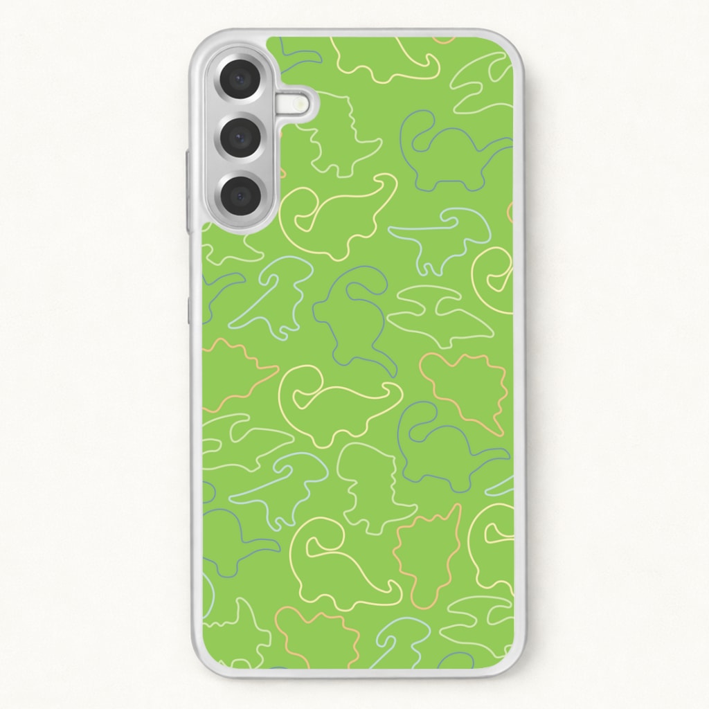 Outline Pattern - Dinosaurs Phone Case for Galaxy A17
