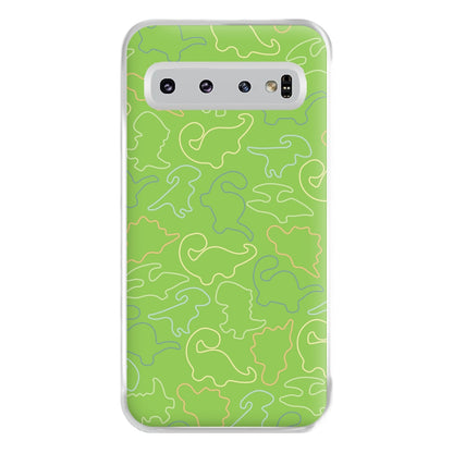 Outline Pattern - Dinosaurs Phone Case for Galaxy S10 Plus