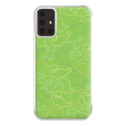 Outline Pattern - Dinosaurs Phone Case for Galaxy A71