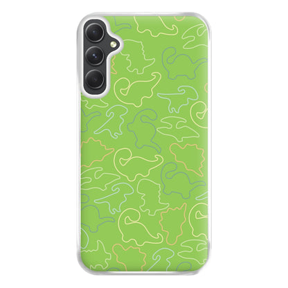 Outline Pattern - Dinosaurs Phone Case for Galaxy A14