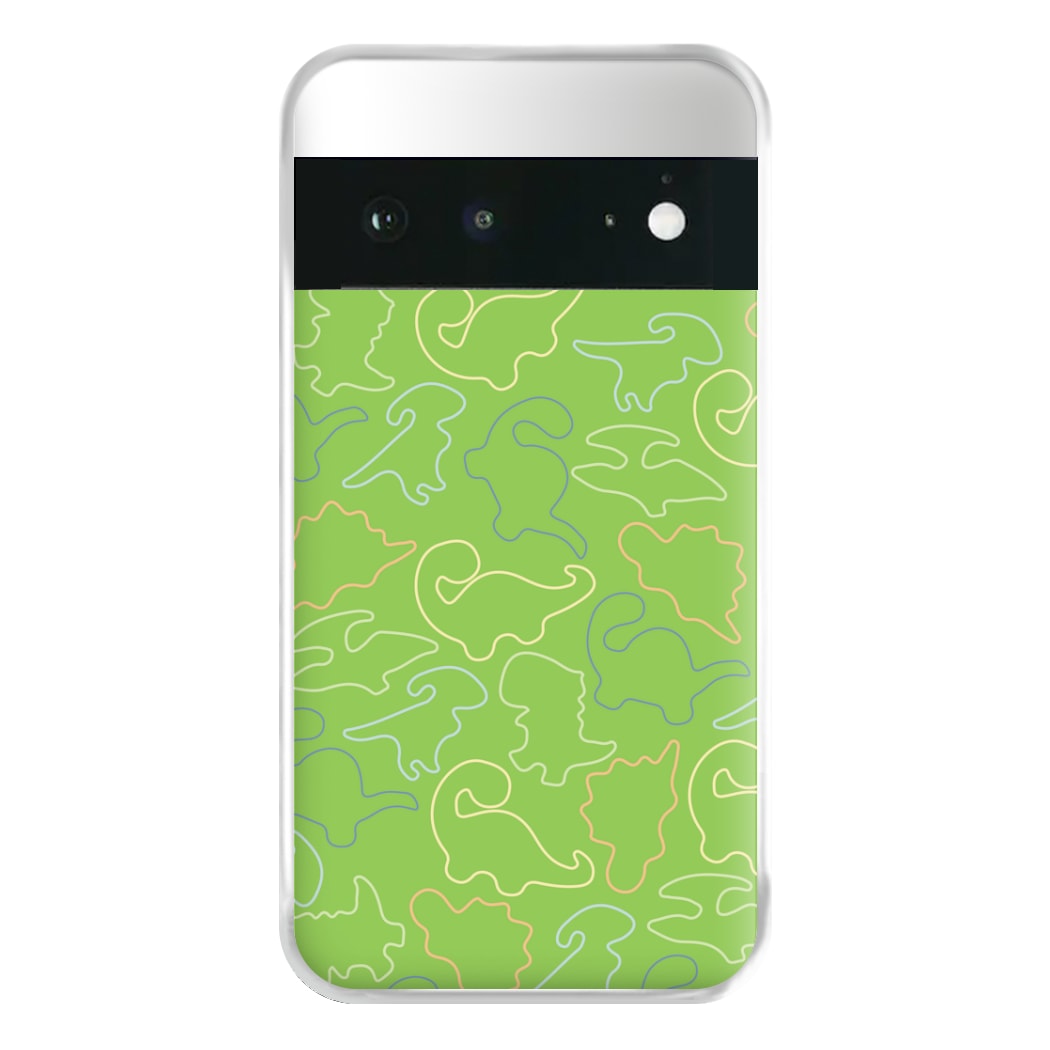 Outline Pattern - Dinosaurs Phone Case for Google Pixel 6a