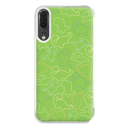 Outline Pattern - Dinosaurs Phone Case for Huawei P20