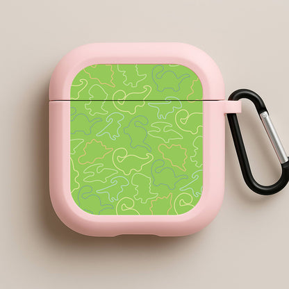 Outline Pattern - Dinosaurs Pink AirPods Case