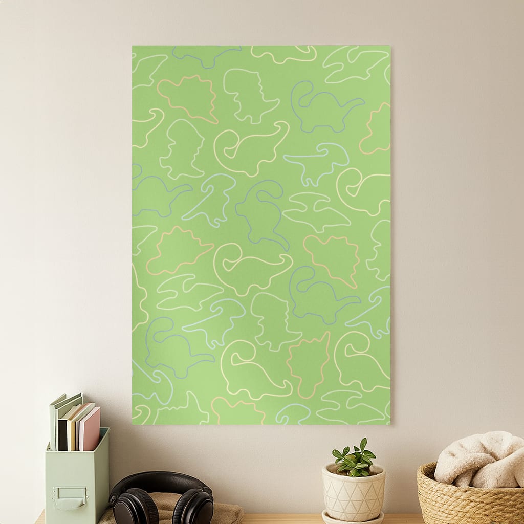 Outline Pattern - Dinosaurs Poster