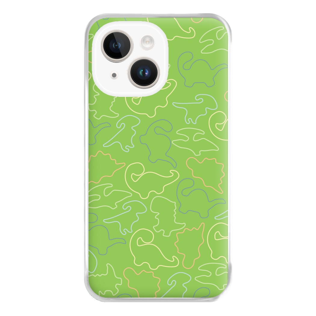 Outline Pattern - Dinosaurs Phone Case for iPhone 14 Plus