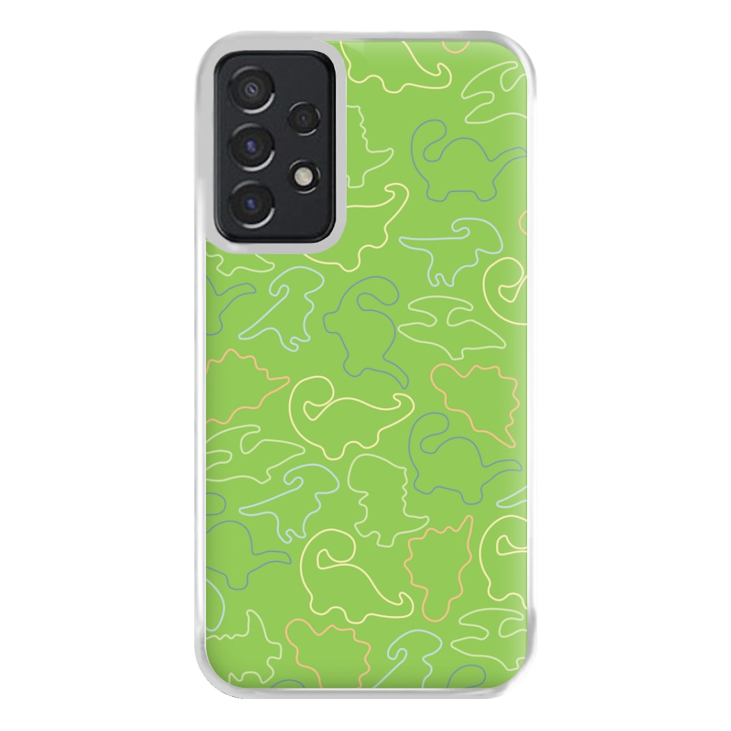 Outline Pattern - Dinosaurs Phone Case for Galaxy A52 / A52s