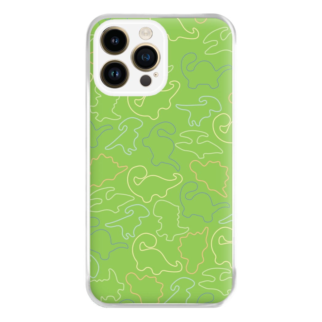 Outline Pattern - Dinosaurs Phone Case for iPhone 14 Pro Max