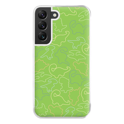 Outline Pattern - Dinosaurs Phone Case for Galaxy S22 Plus