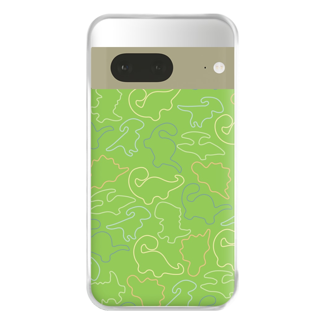 Outline Pattern - Dinosaurs Phone Case for Google Pixel 7a