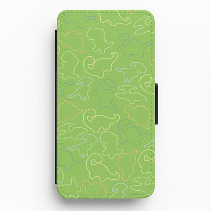 Outline Pattern - Dinosaurs Flip / Wallet Phone Case