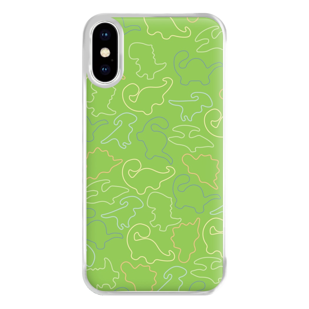 Outline Pattern - Dinosaurs Phone Case for iPhone XS Max