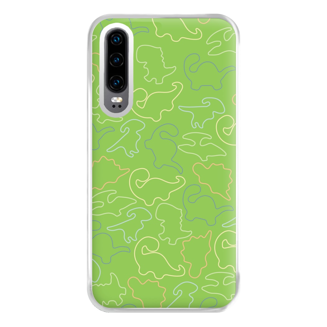 Outline Pattern - Dinosaurs Phone Case for Huawei P30