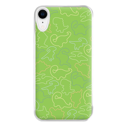 Outline Pattern - Dinosaurs Phone Case for iPhone XR