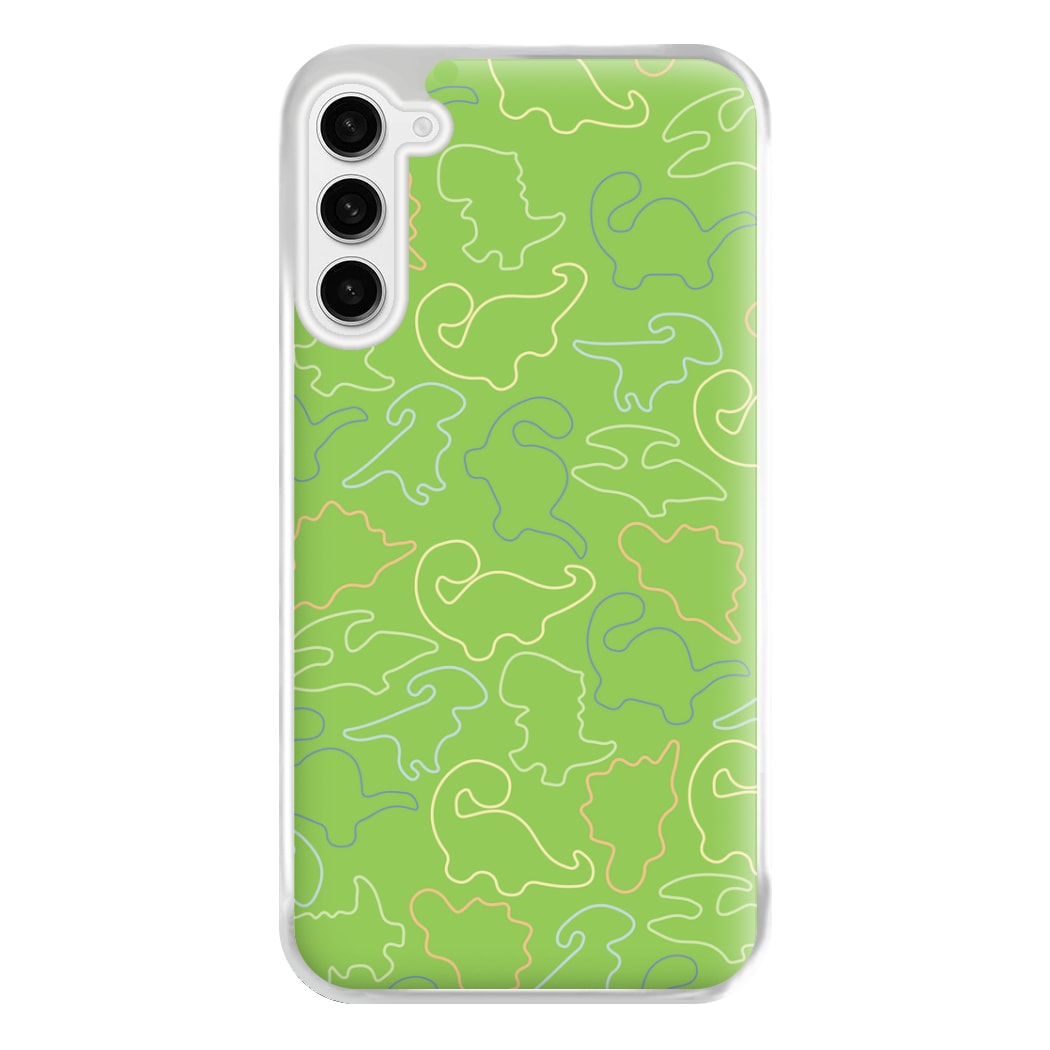 Outline Pattern - Dinosaurs Phone Case for Galaxy S23FE